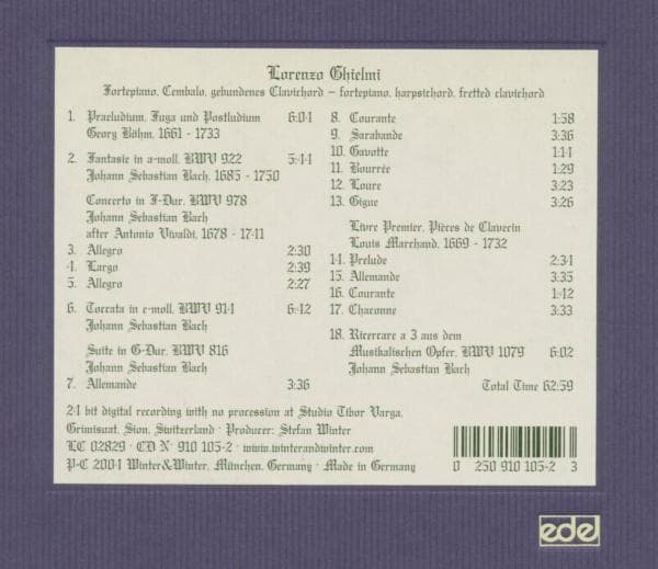 Lorenzo Ghielmi - Uber J.S. Bachs Leben, Kunst ...