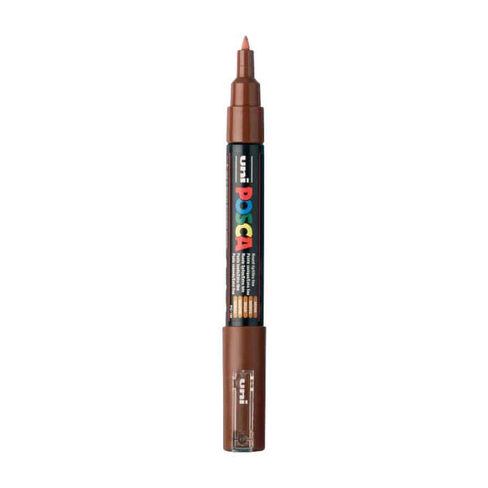 Uni Posca Verfmarker 1MC Bruin - Conische punt - 1 mm