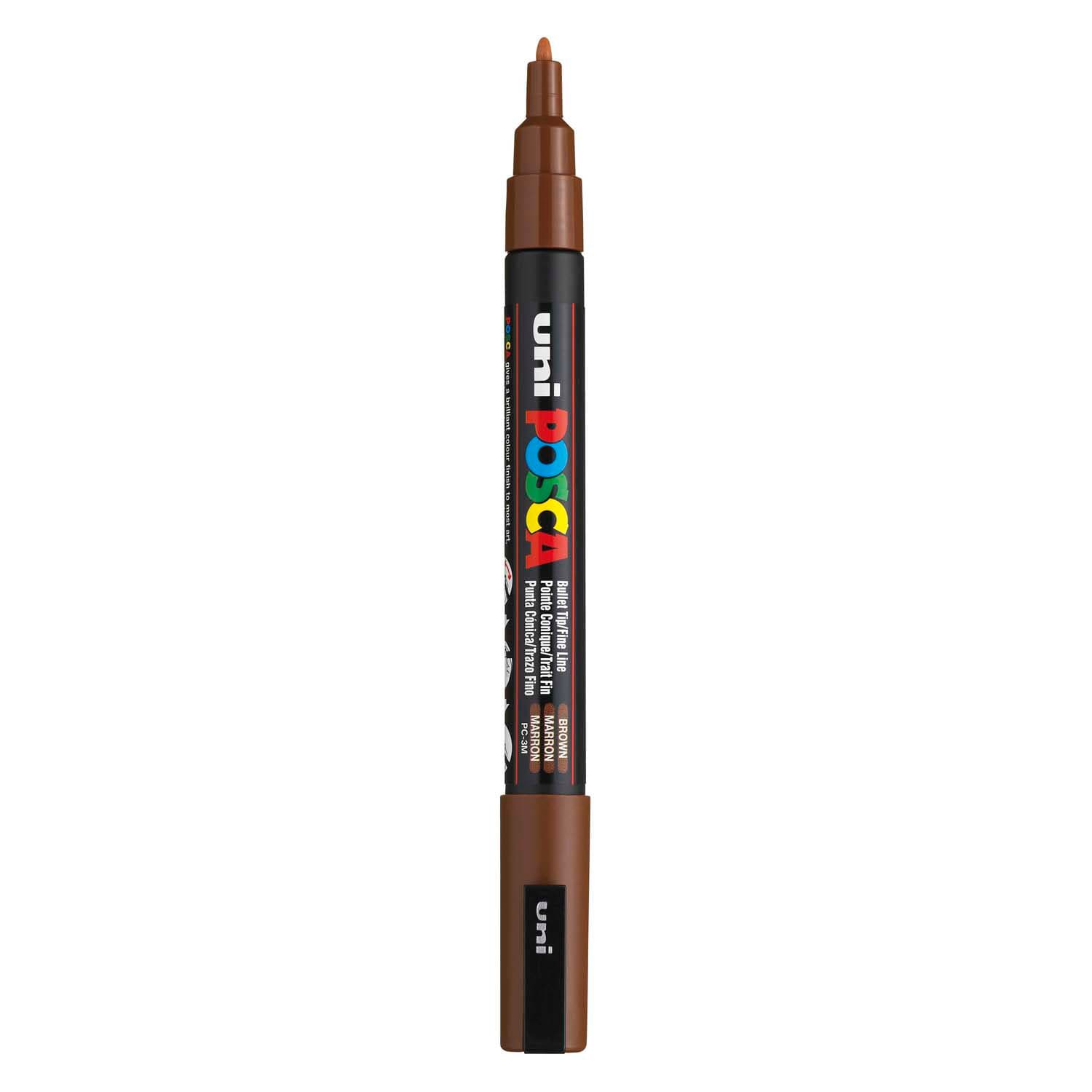 Uni Posca PC3M Acrylmarker Bruin - ronde punt tot 1,3 mm