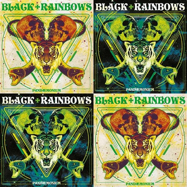 Black Rainbows - Pandaemonium (yellow Background Splatter Black - White Cover