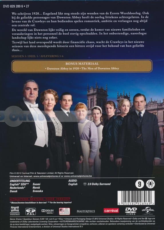 Downton abbey - Seizoen 3 deel 1 (DVD)