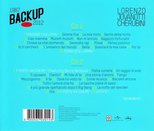 Jovanotti/Backup - Backup 1987-2012 (2 CD)