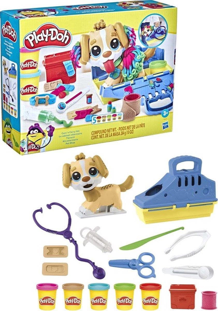 Play-Doh Care N Carry Dierenarts - Klei Speelset