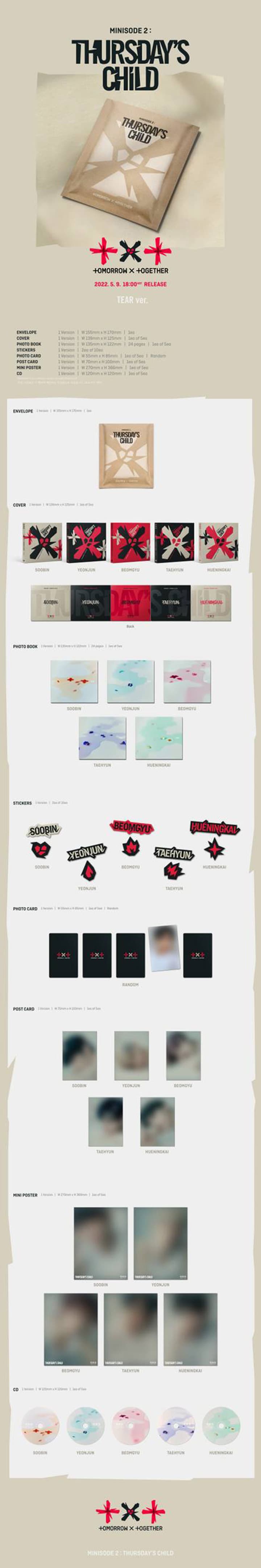 TOMORROW X TOGETHER THE 4TH MINI ALBUM MINISODE 2: THURSDAYS CHILD [TEAR