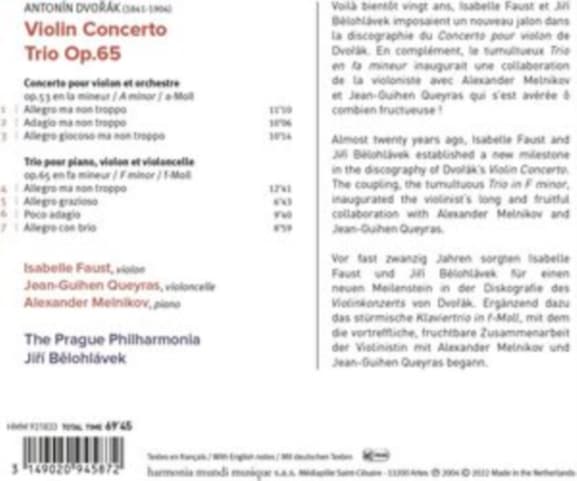 Prague Philharmonia, Jiri Belohlavek - Dvořák Violin Concerto & Trio Op. 6 (CD)