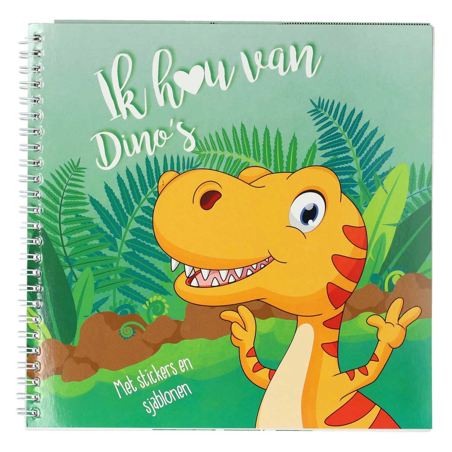 Sticker- en Sjablonenboek Ik hou van Dino's