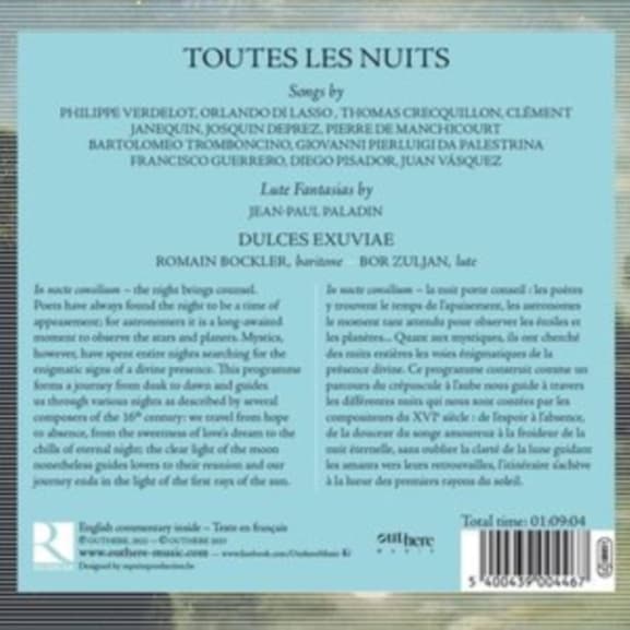 Dulces Exuviae, Romain Bockler, Bor Zuljan - Toutes Les Nuits (CD)