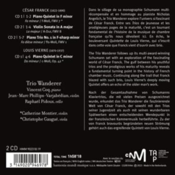 Trio Wanderer, Christophe Gaugué & Catherine Montier - Franck: Violin Sonata Piano Trio (2 CD)