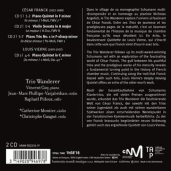 Trio Wanderer, Christophe Gaugué & Catherine Montier - Franck: Violin Sonata Piano Trio (2 CD)