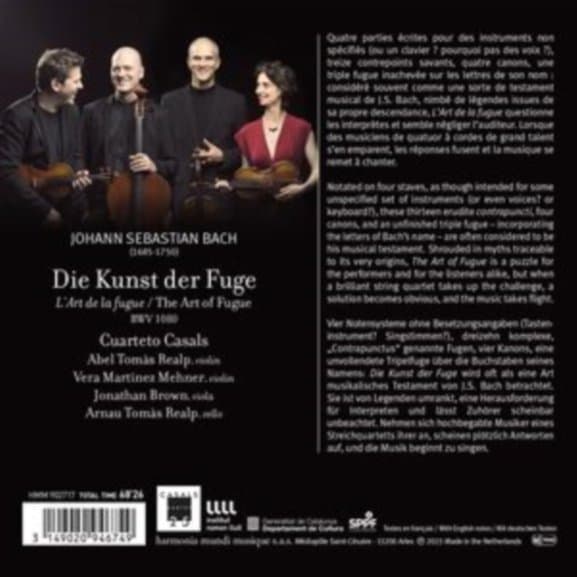 Cuarteto Casals - J.S. Bach: The Art Of Fugue (CD)