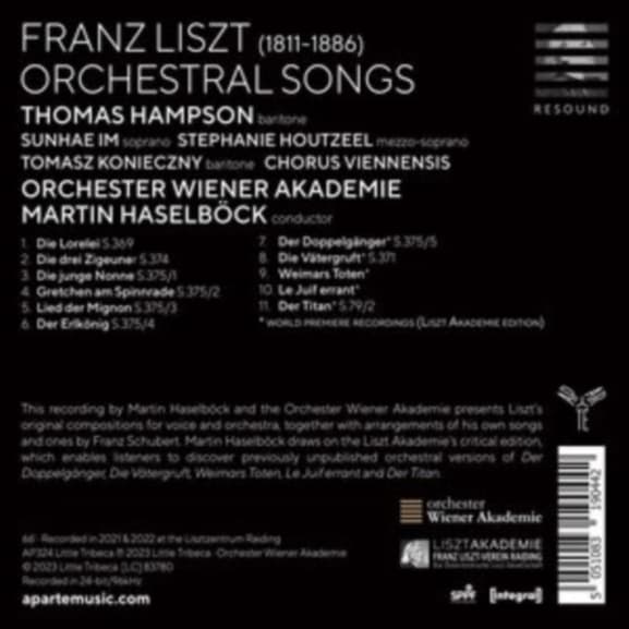 Thomas Hampson, Orchester Wiener Akademie, Martin Hasellböck - Liszt: Orchestral Songs (CD)