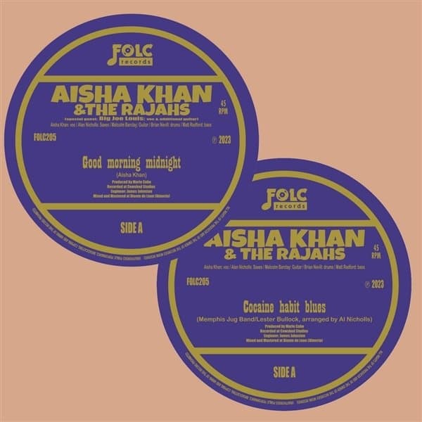 Aisha Khan & The Rajahs - Good Morning Midnight/Cocaine Habit Blues (7" Single)