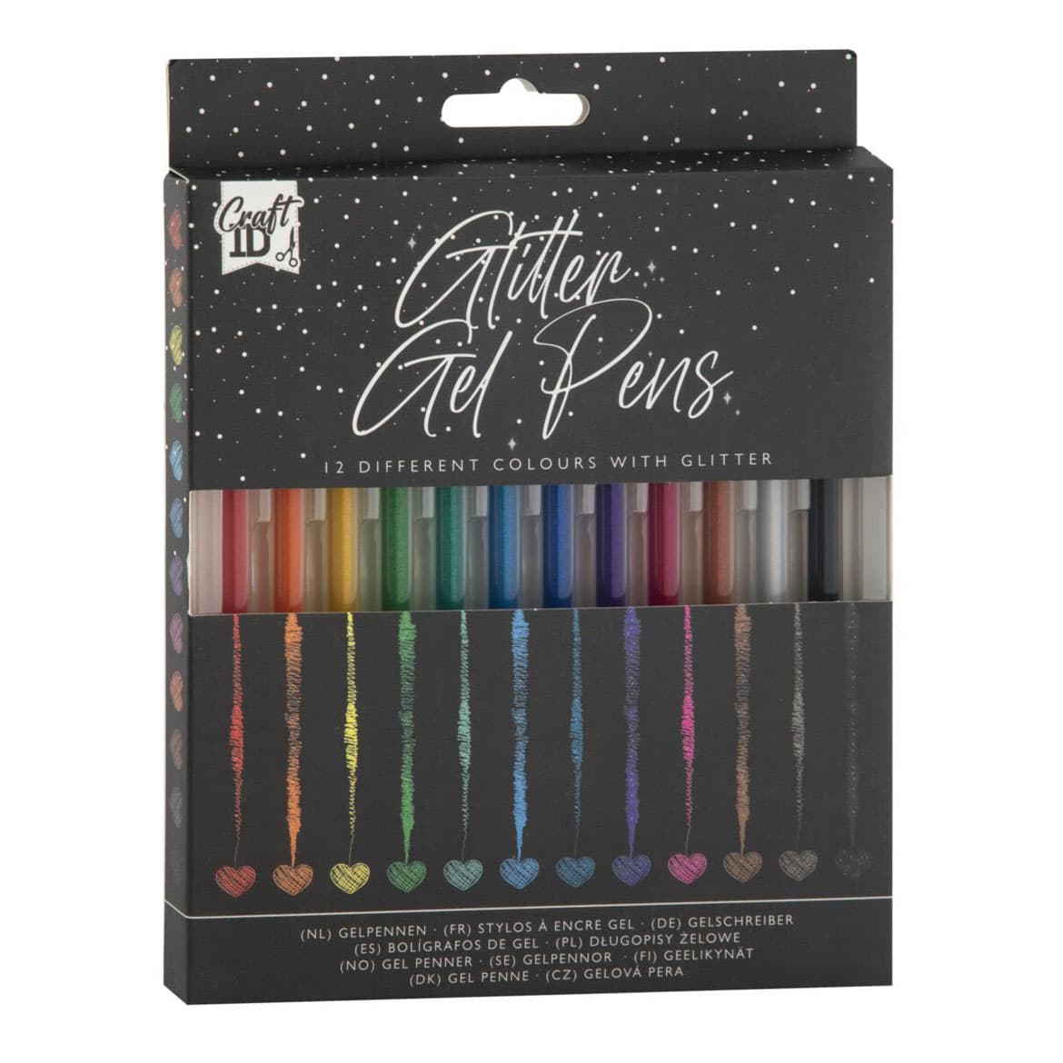 Gelpennen Glitter, 12st.