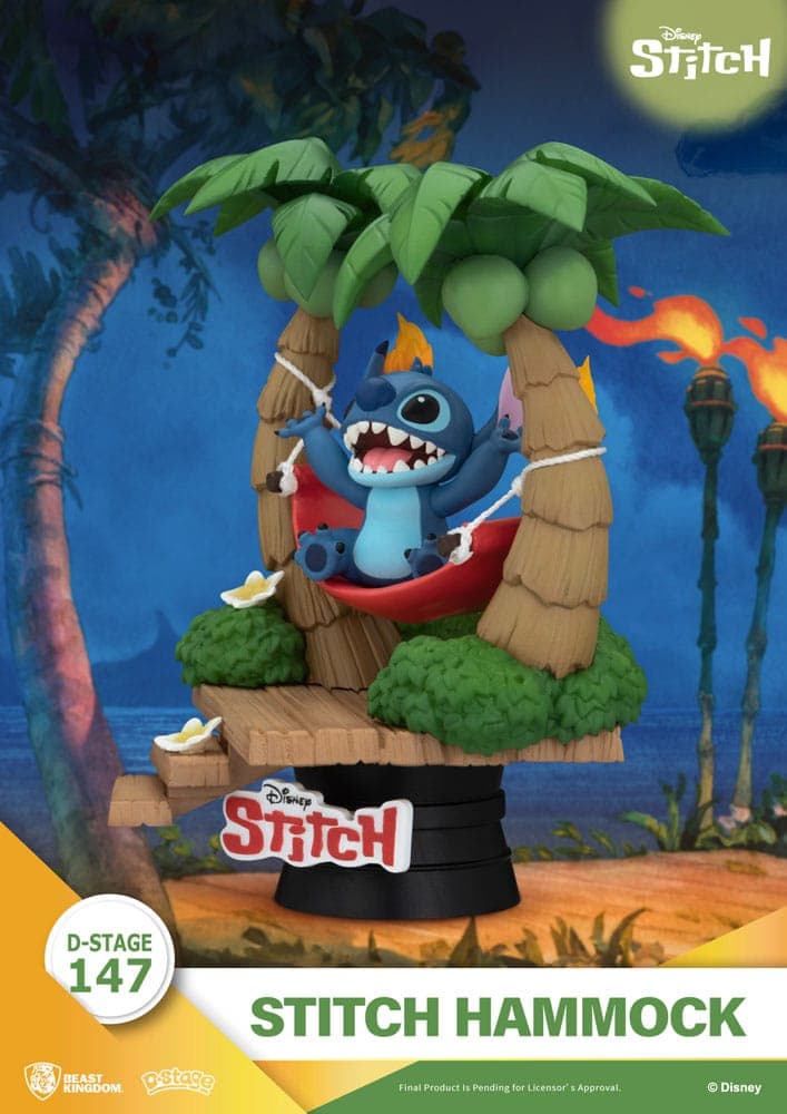 Lilo & Stitch D-stage Pvc Diorama Stitch Hammock 1