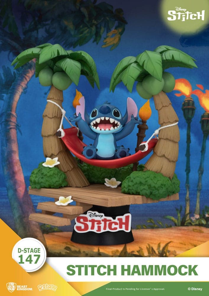 Lilo & Stitch D-stage Pvc Diorama Stitch Hammock 1