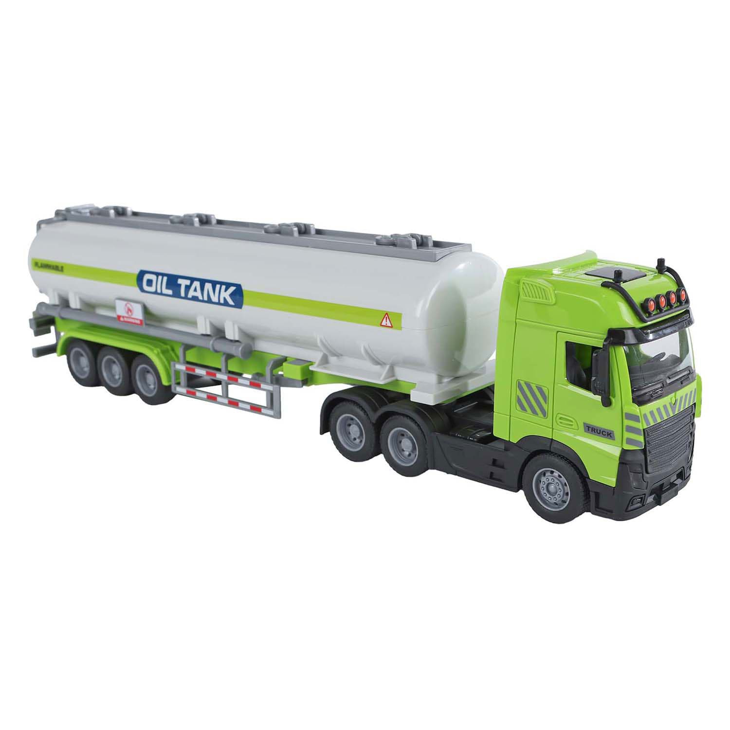 2-Play Vrachtwagen met tank-oplegger frictie licht en geluid