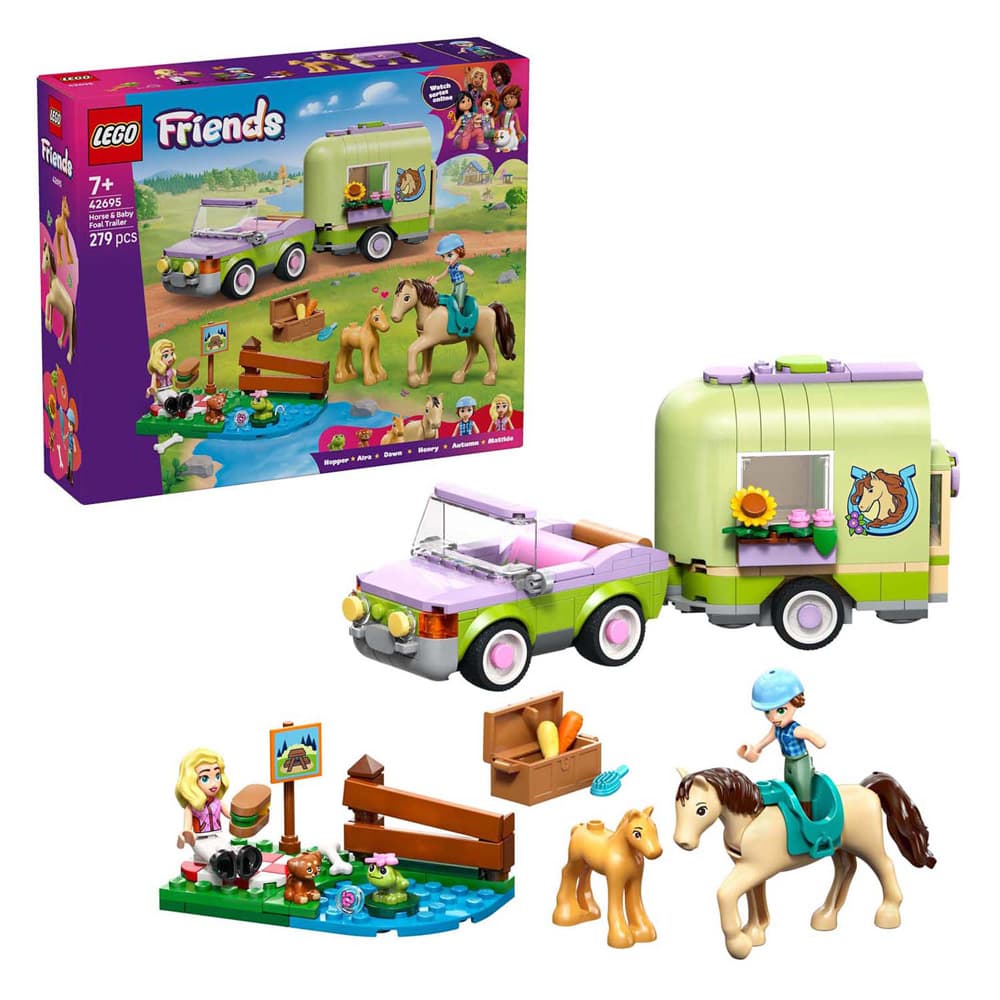 LEGO Friends 42695 Trailer met paard en veulen