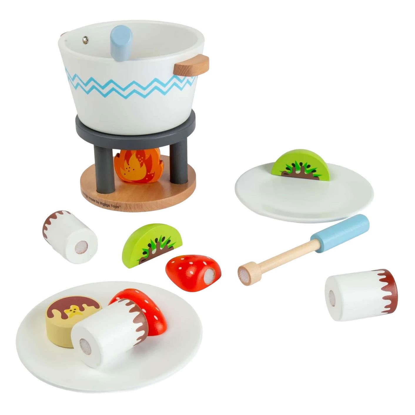 Bigjigs Houten Chocoladefondue Speelset - 16dlg.