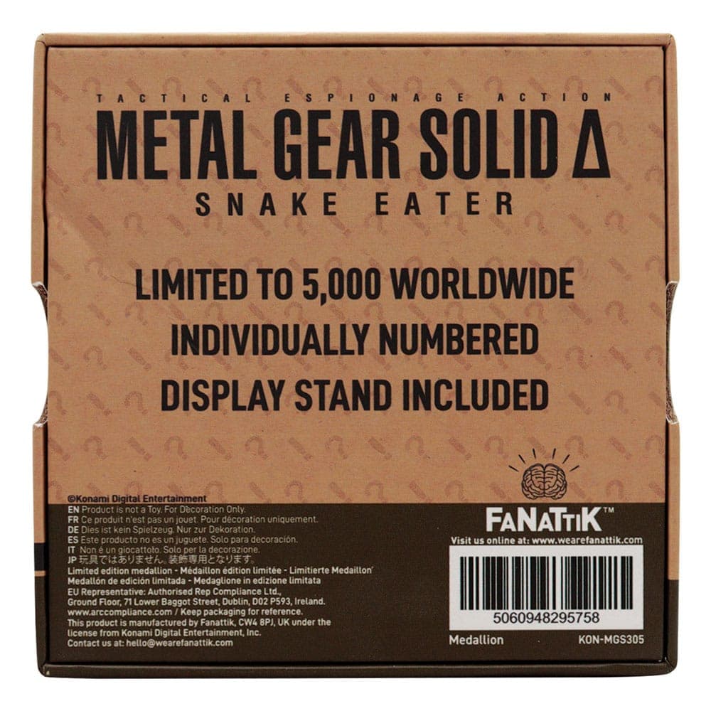 Metal Gear Solid Delta Medallion Cobra Unit Limited Edition