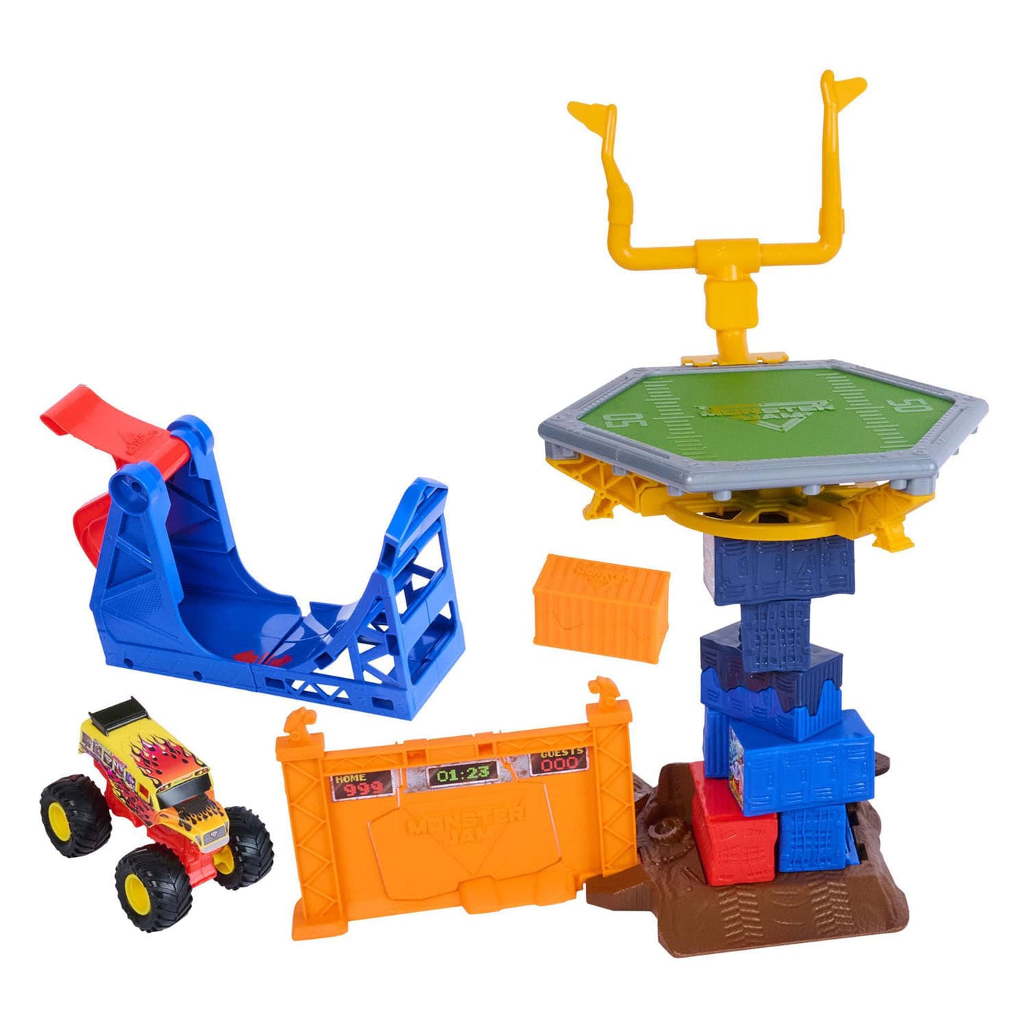 Monster Jam Smash & Bash Crash Course Speelset met Auto - 1:64