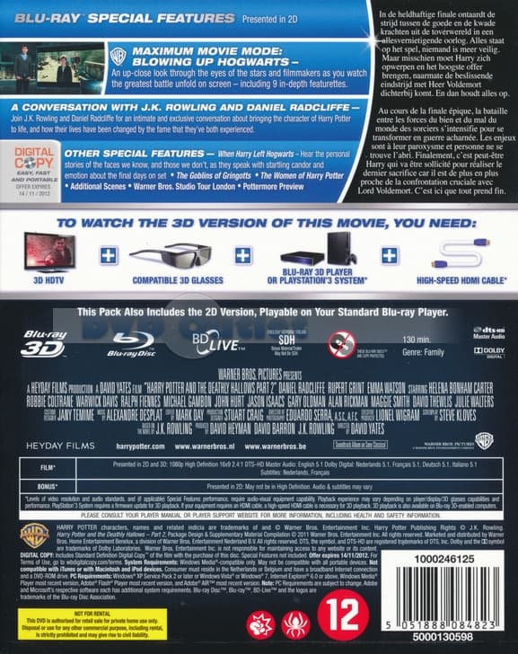 Harry Potter 7 - And The Deathly Hallows Part 2  (Blu-ray) (3D & 2D Blu-ray)