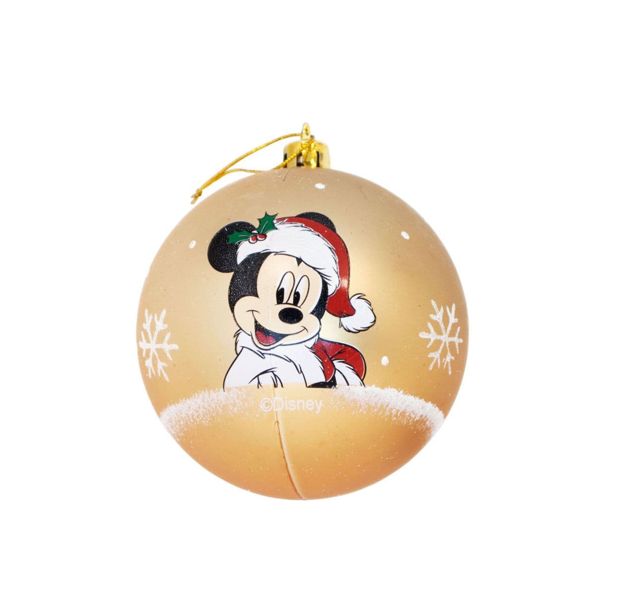 Kinder Kerstballen Mickey Goud, 10x6cm