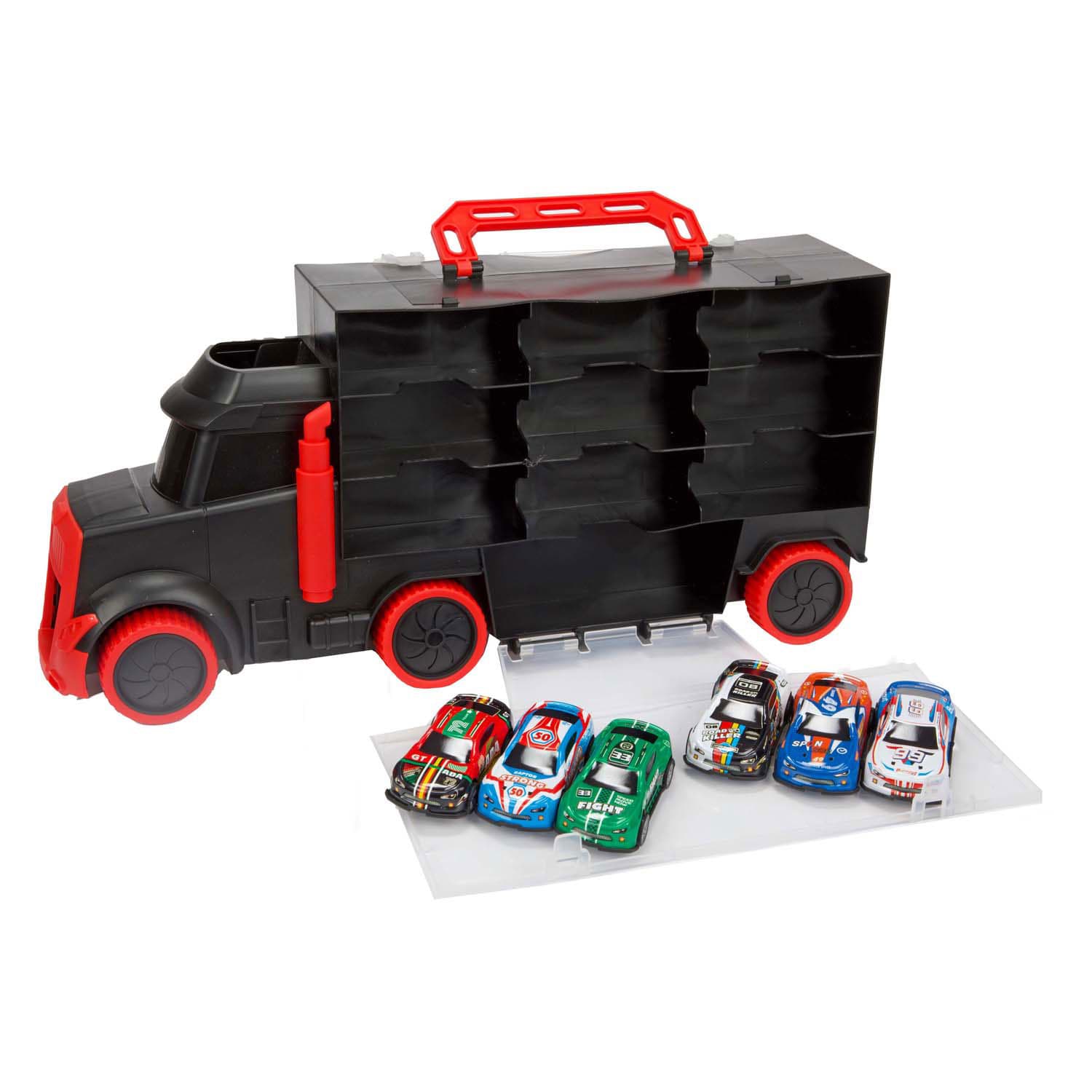 Turbo Racers Vrachtwagen met 6 Pull-back Raceauto's