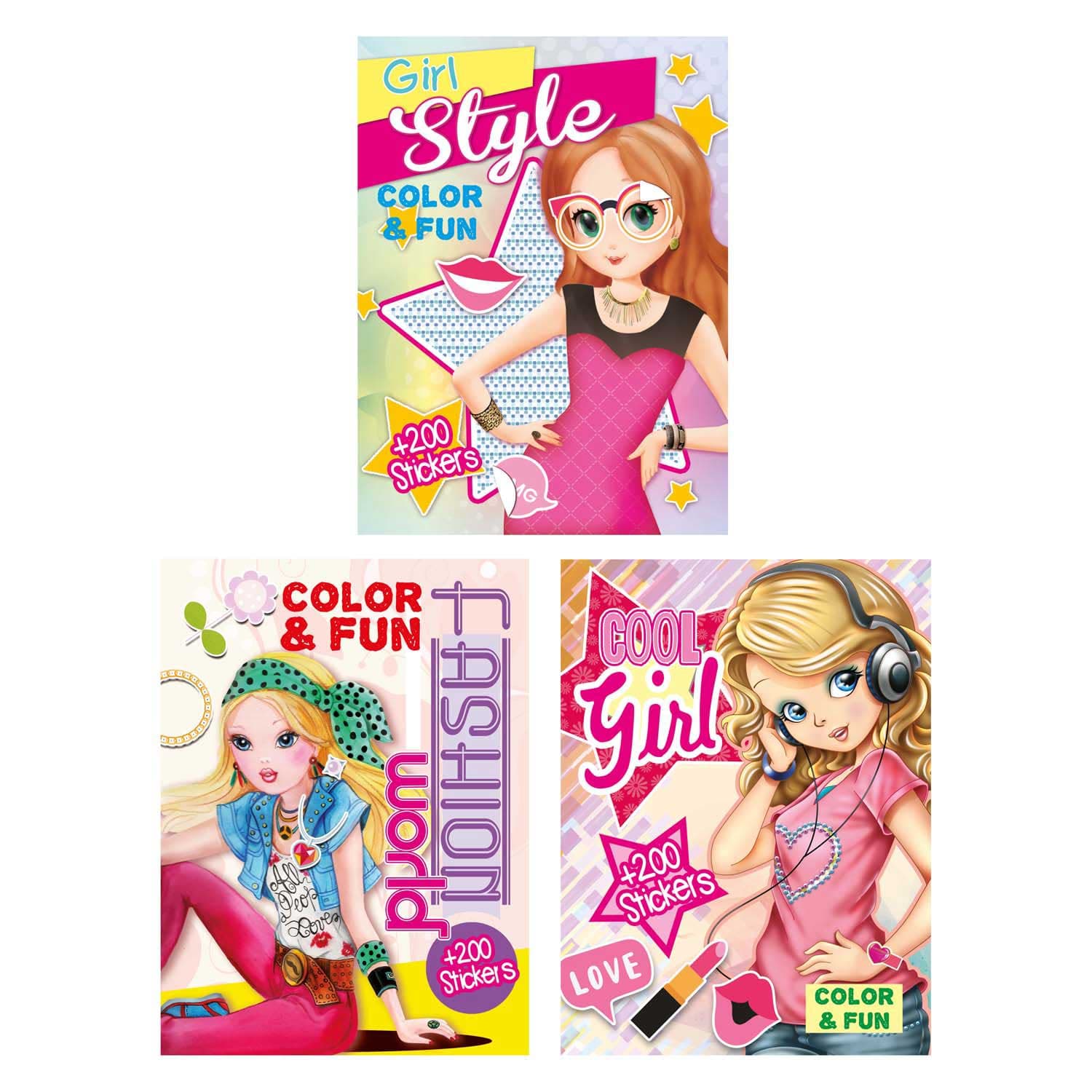 Color & Fun Girls Kleurboek met 200 Stickers