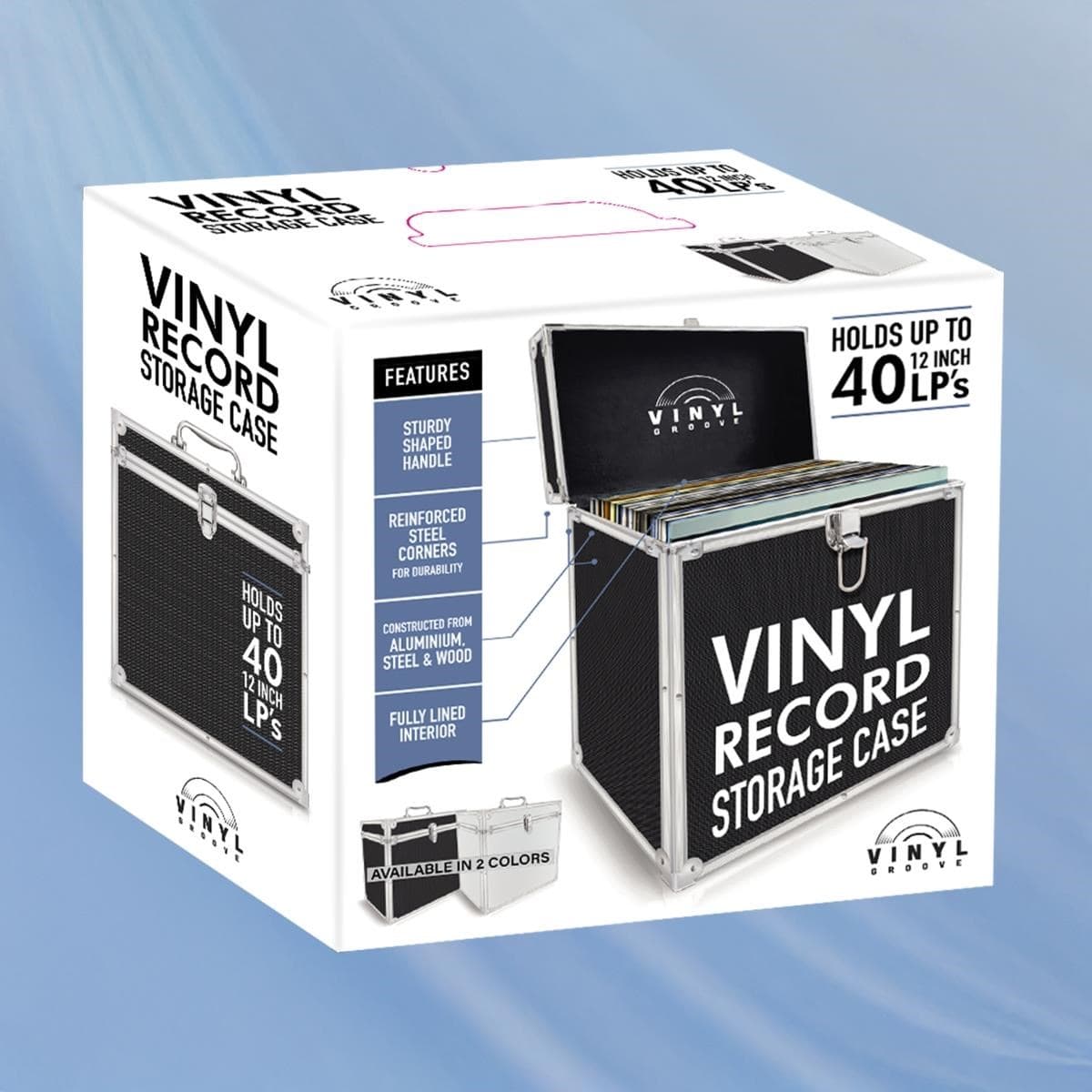 12 Aluminium 40 LP Record Case - Silver